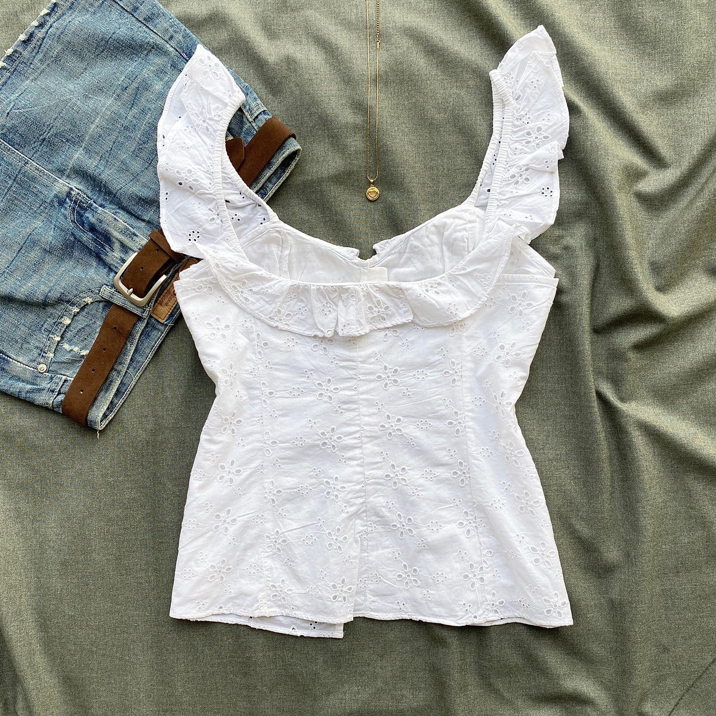 WHITE EYELET TOP (Two sizes)