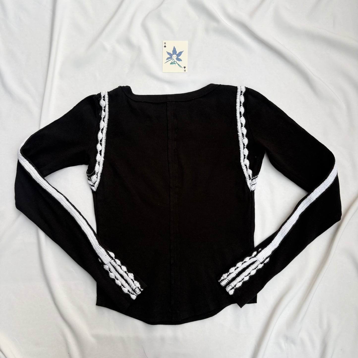 BLACK EMBROIDERED TOP FROM FREE PEOPLE (Multiple sizes available)