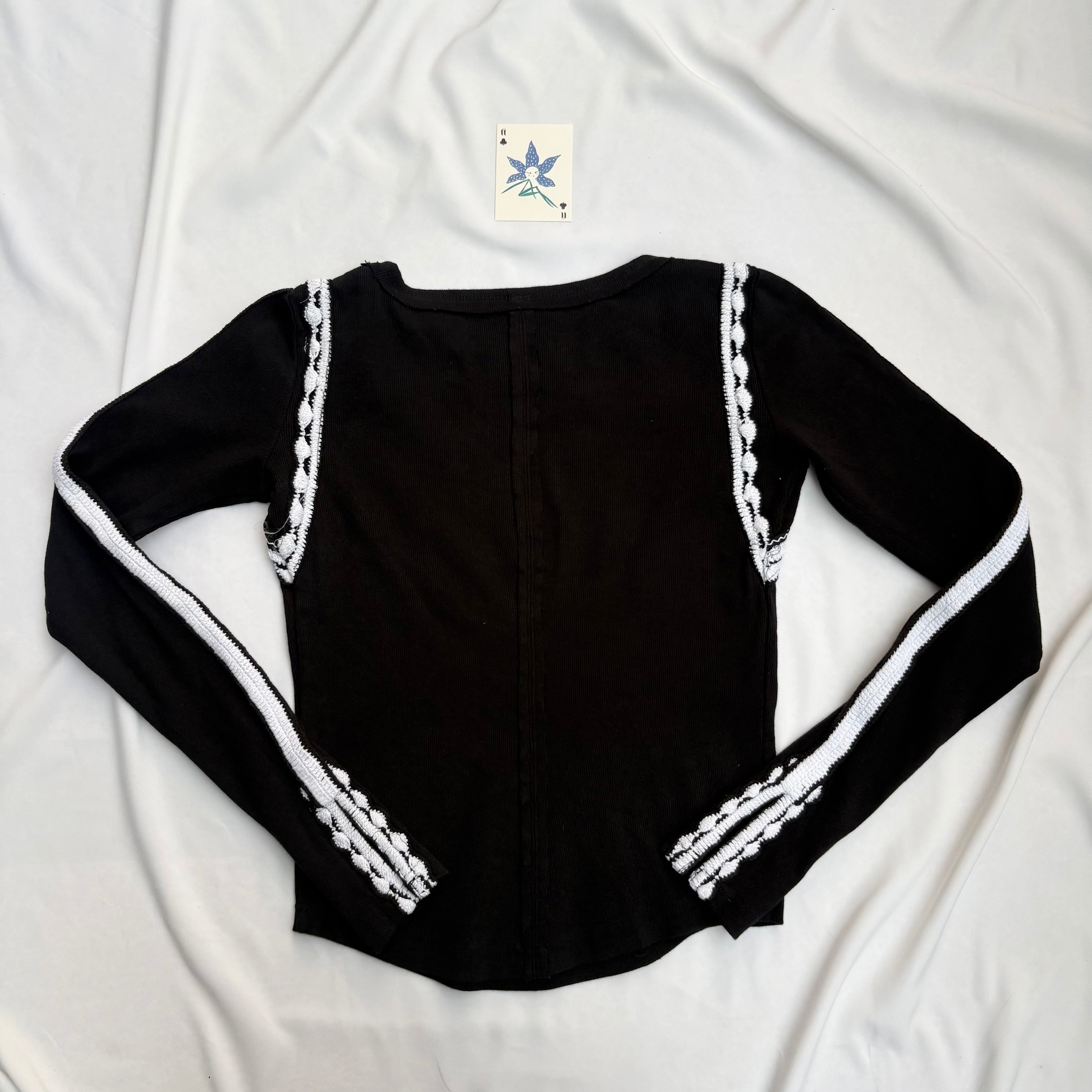 BLACK EMBROIDERED TOP FROM FREE PEOPLE (Multiple sizes available)