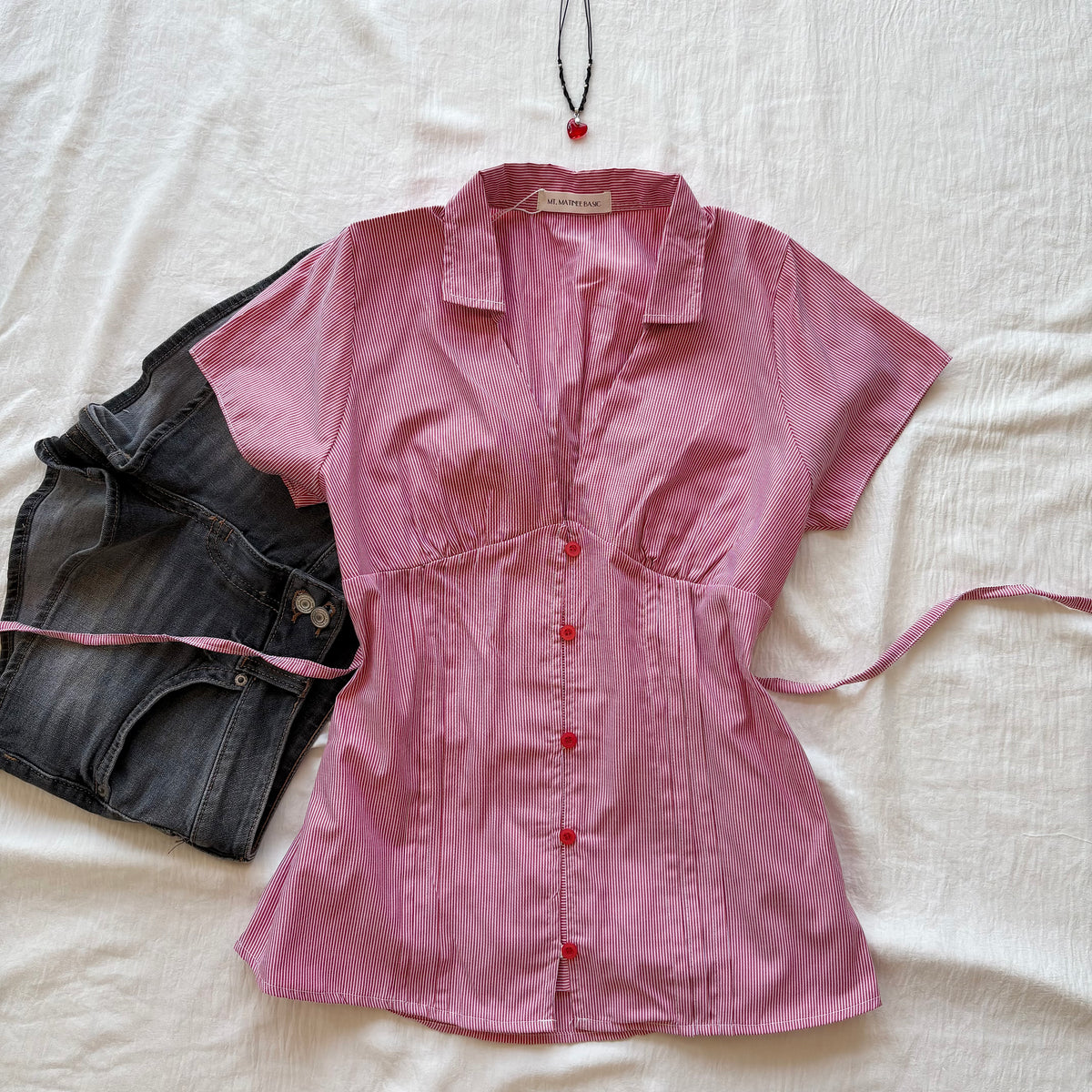 SUNDOWN TOP IN RED (Bust : 30-34, Upper Waist : 23-30)