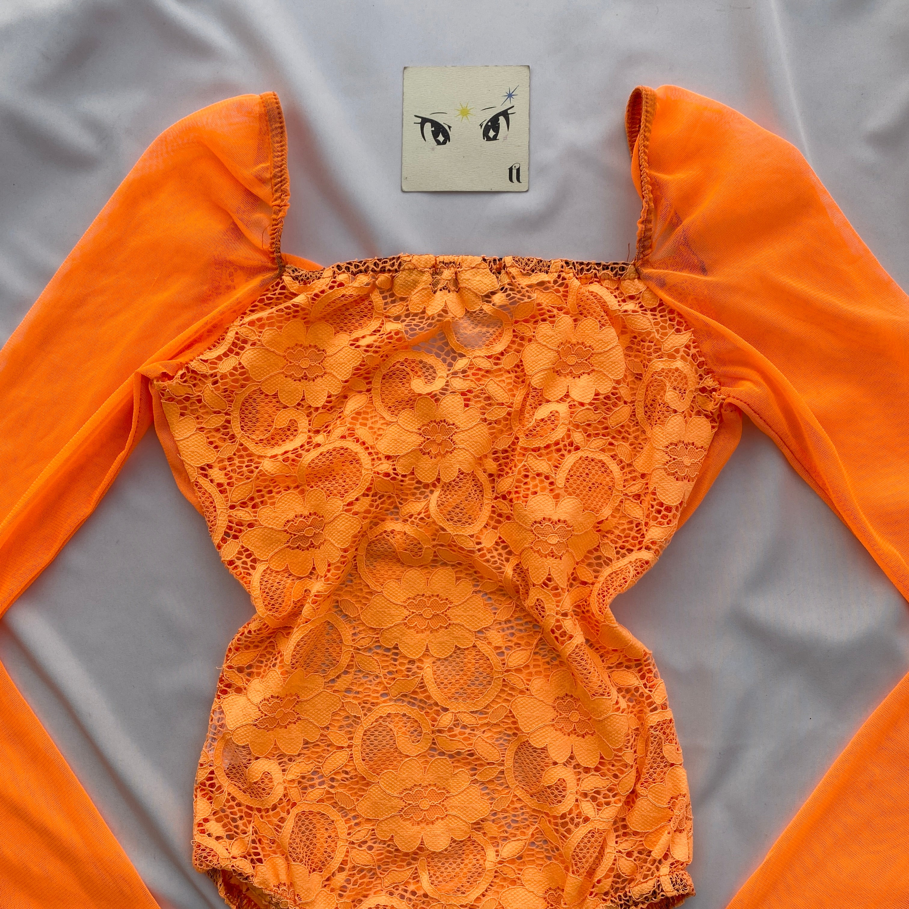 NEON ORANGE BODYSUIT FROM PRETTY LITTLE THING (Bust : 28-32, Upper Waist : 23-26)