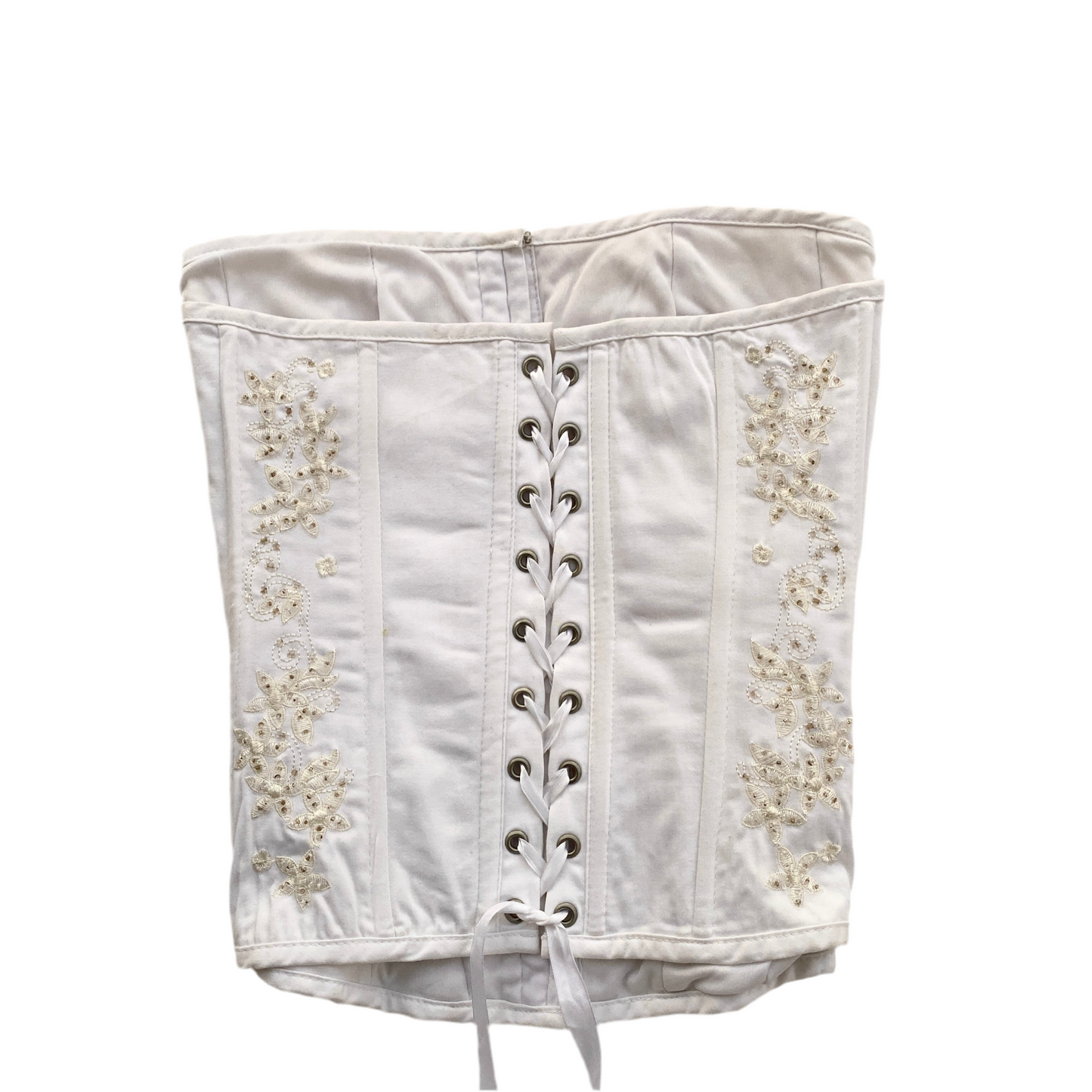 WHITE EMBELLISHED CORSET