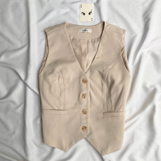 CREAM VEST (Bust : 34-36, Upper Waist : 30-34)
