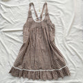 BROWN PLAID DRESS (Bust : 34-36, Upper Waist : 28-36)