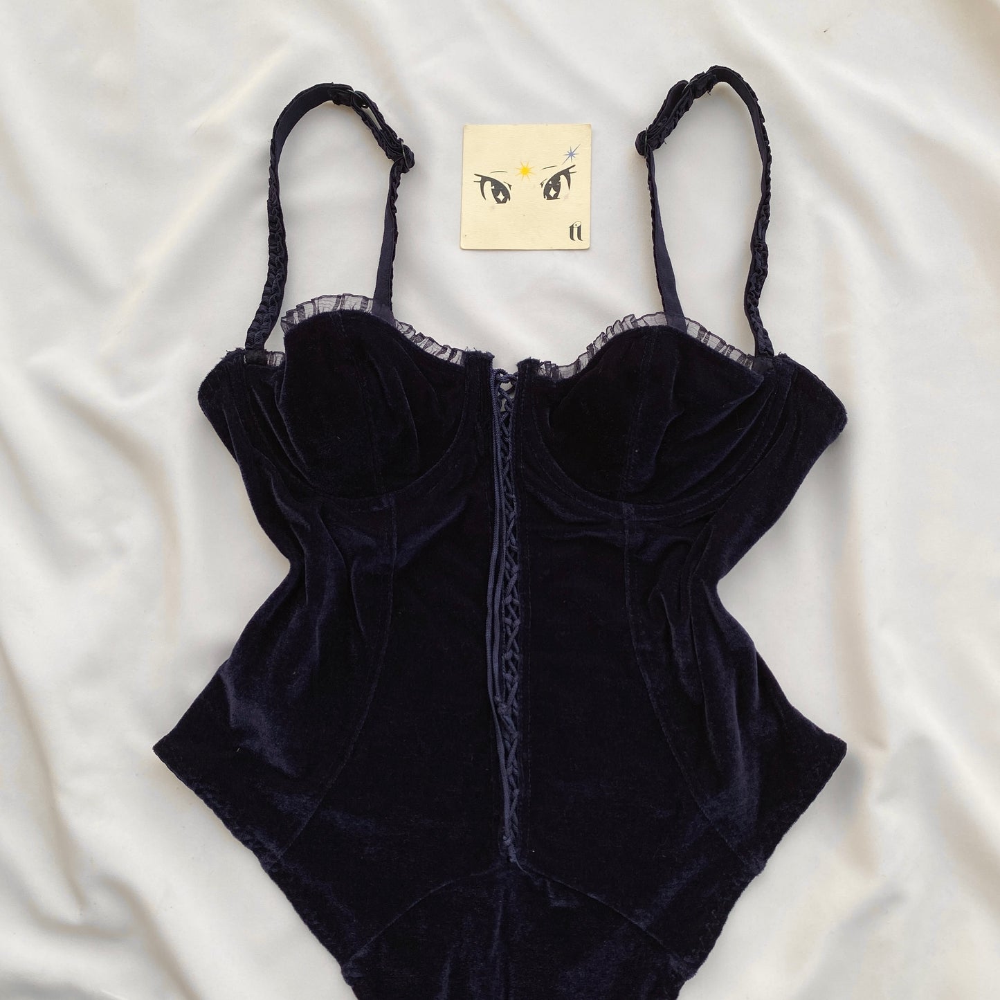 VELVET BUSTIER BODYSUIT