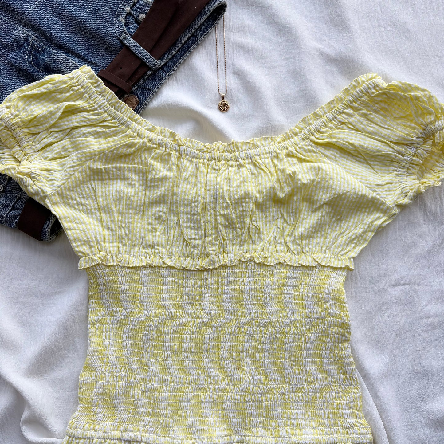 YELLOW PICNIC BLOUSE (Two sizes)
