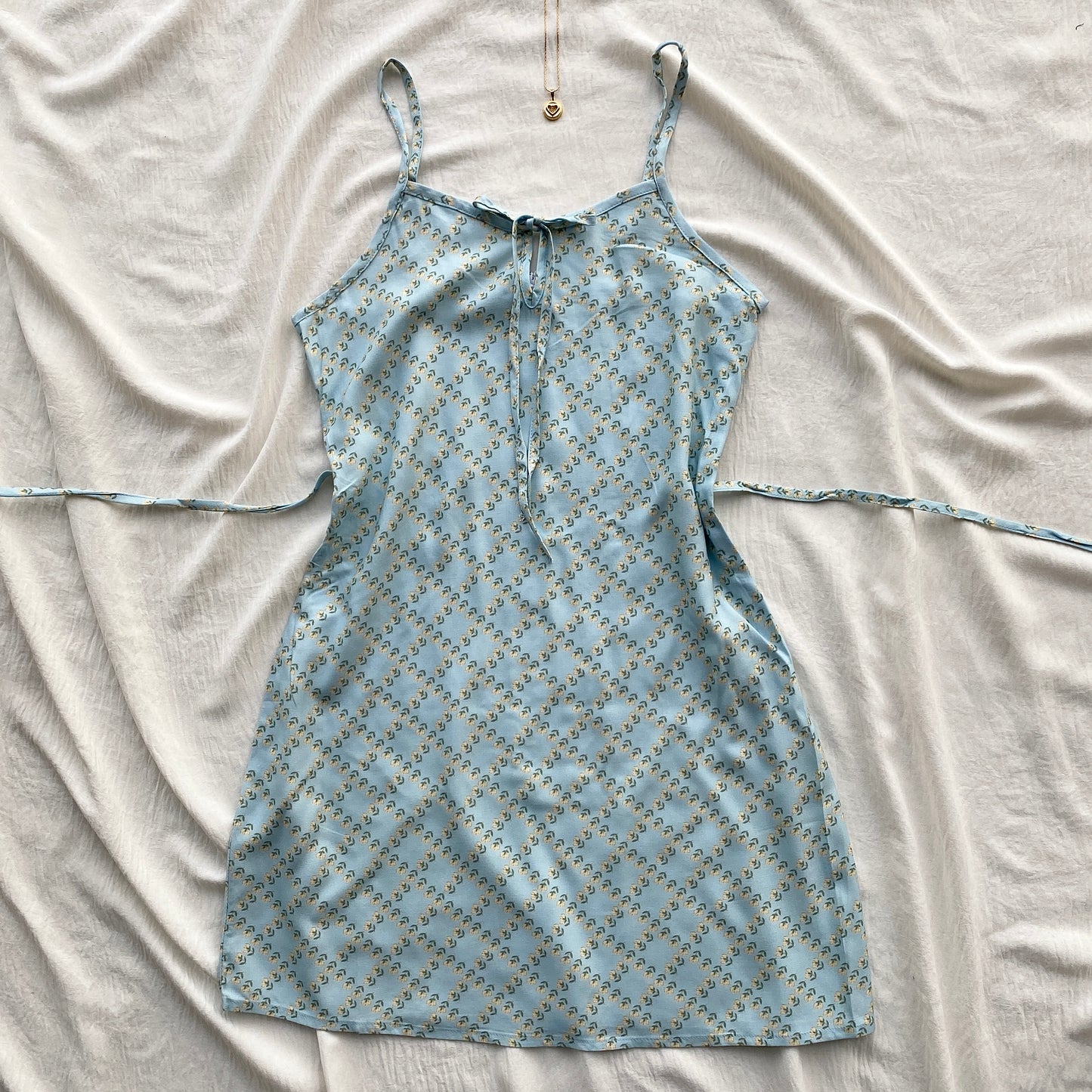 FLORAL DRESS IN POWDER BLUE FROM COTTON ON (Sizes available)