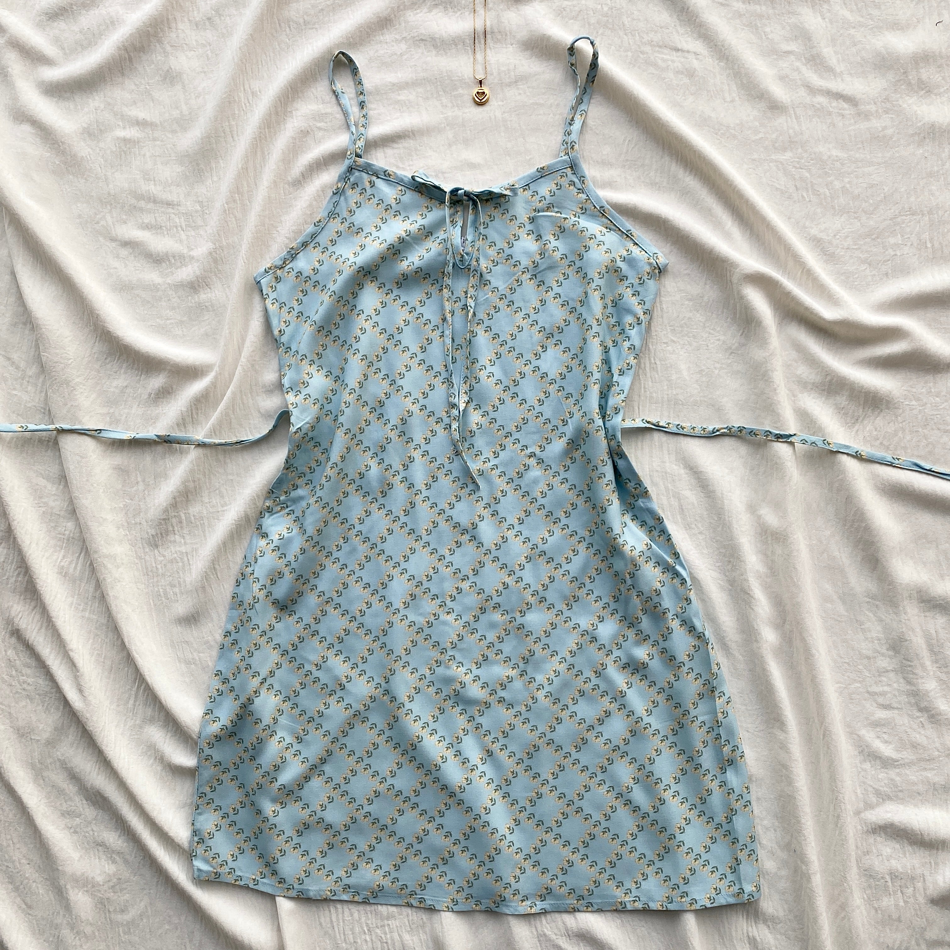 FLORAL DRESS IN POWDER BLUE FROM COTTON ON (Sizes available)