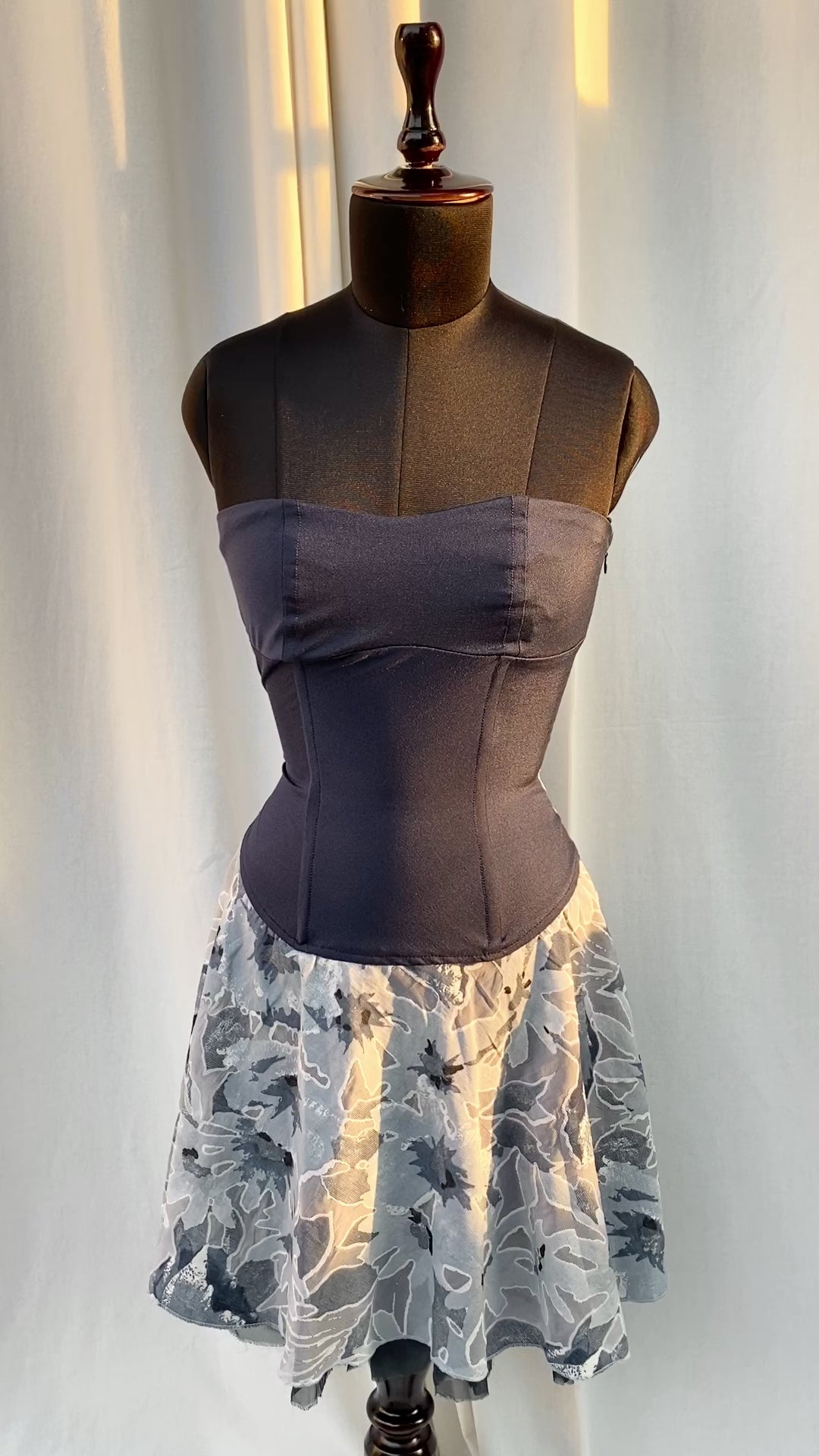 BLUE CORSET DRESS (Bust : 28-32, Upper Waist : 24-28)