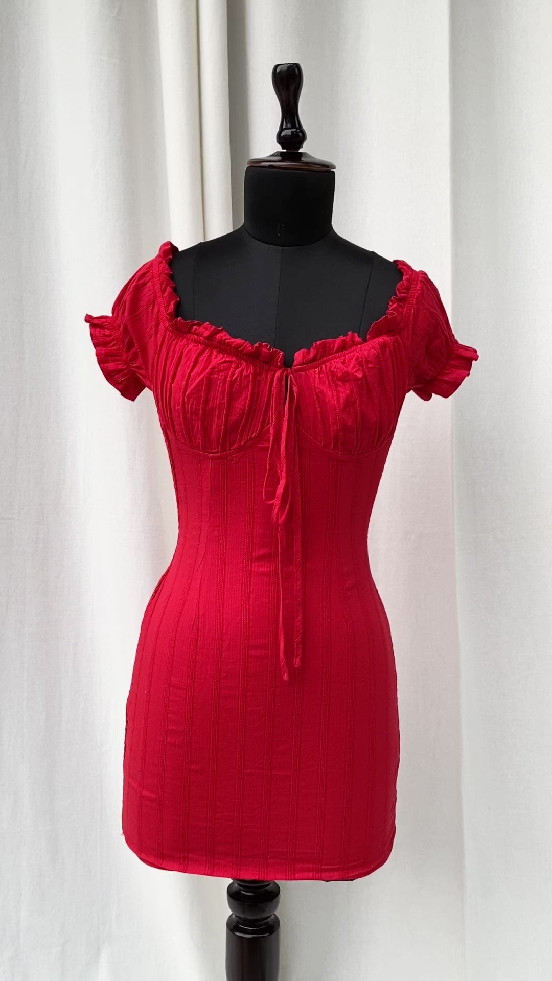 RED DRESS FROM POLLY (Bust : 30-34, Upper Waist : 26-32)