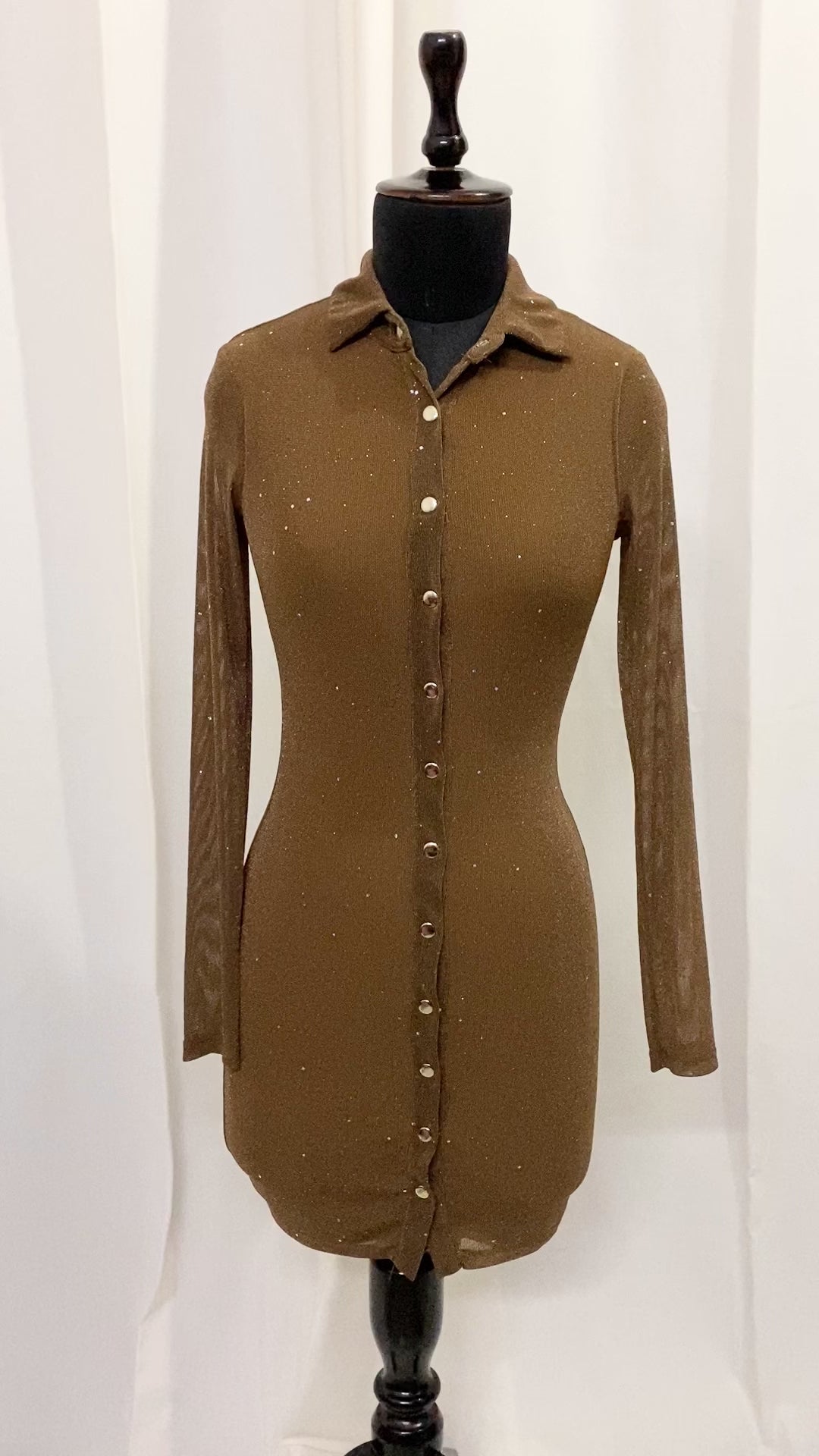BROWN SHIMMERY DRESS FROM PRINCESS POLLY (Bust : 30-34, Upper Waist : 23-28)