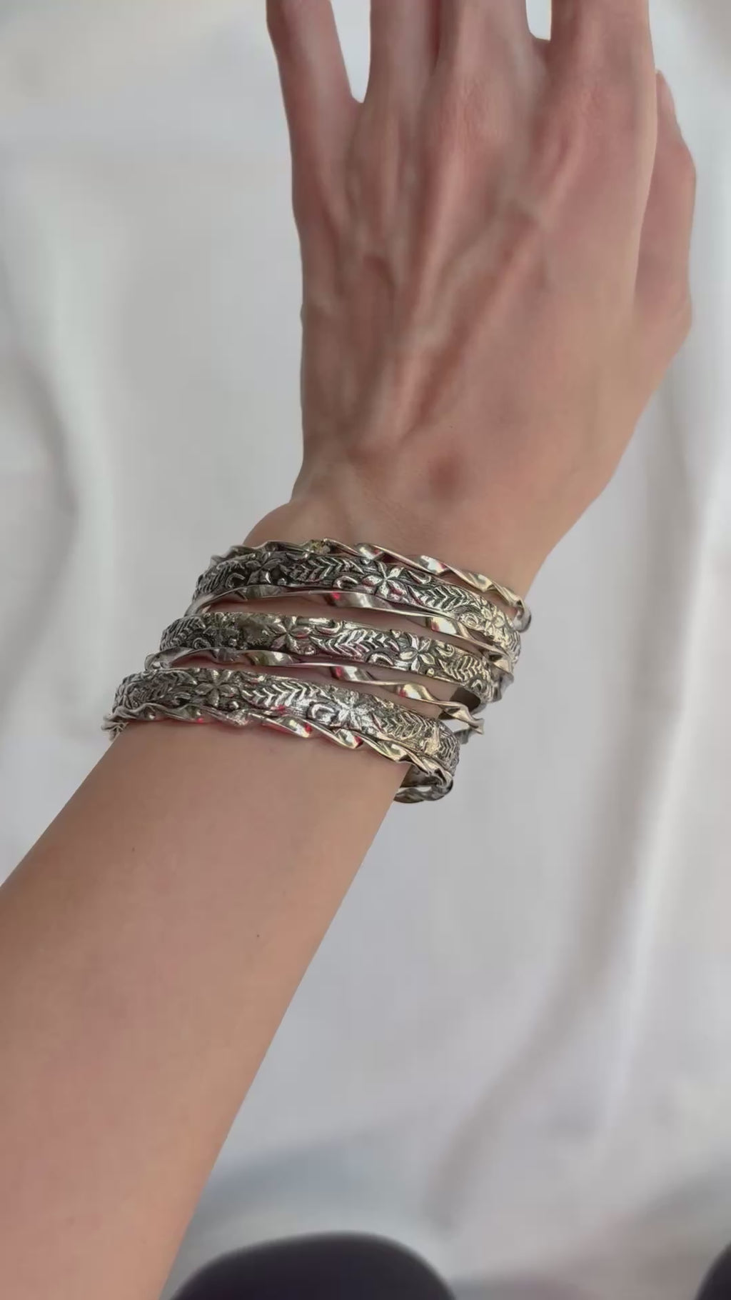 OXIDISED SILVER BANGELS (Set of 7)