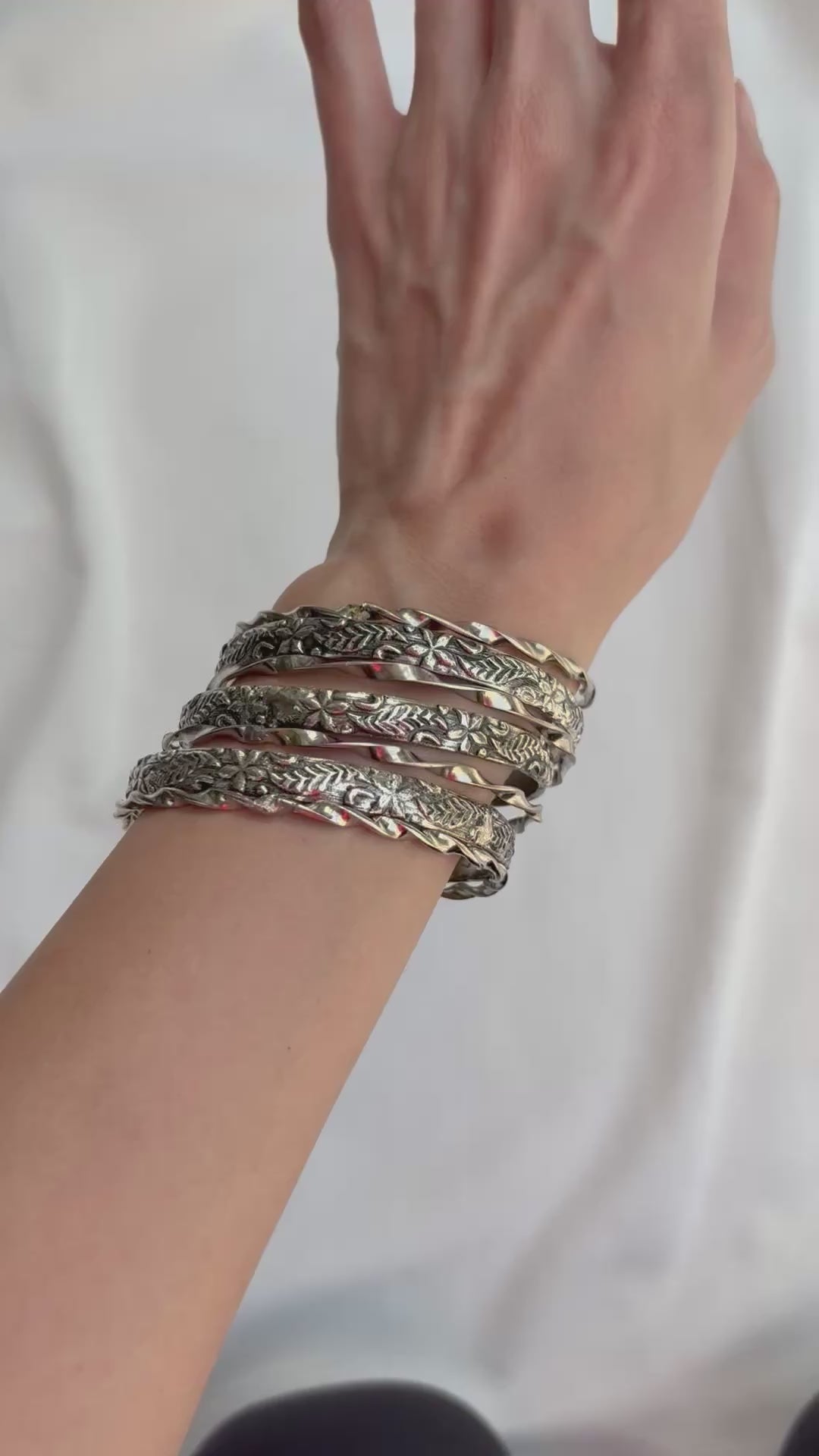 OXIDISED SILVER BANGELS (Set of 7)